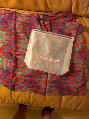 Chiara Boni Multi-Color Floral Silk Scarf in Purple, Yellow, Pink and Red